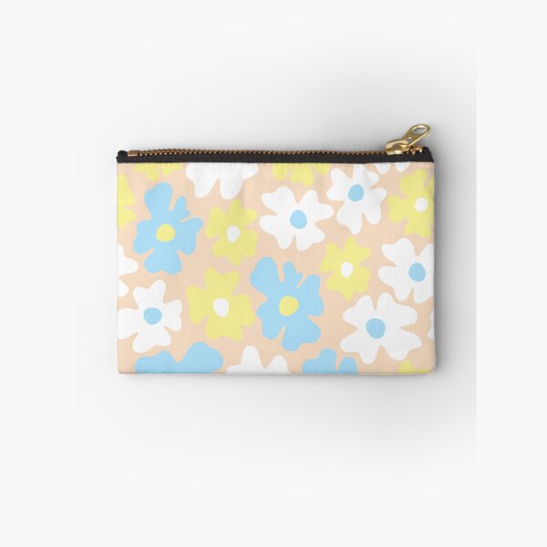 Item preview, 60s retro flower power, pastel blue, yellow, beige, 60s groovy pattern, hippie flowers designed and sold by blomastudios.