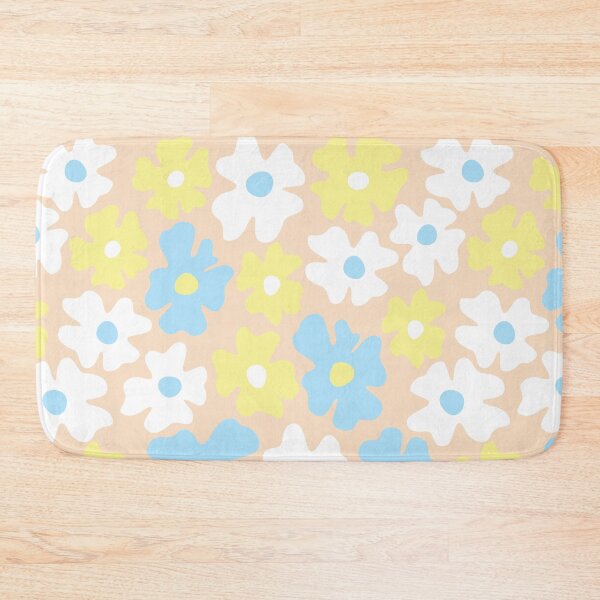 Item preview, 60s retro flower power, pastel blue, yellow, beige, 60s groovy pattern, hippie flowers designed and sold by blomastudios.