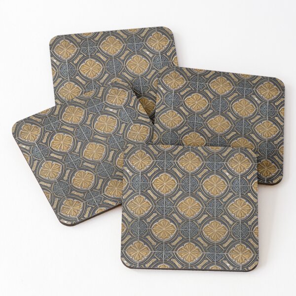 Item preview, Retro Tile Pattern Dark Yellow and Dark Blue Shades designed and sold by RetroTile.
