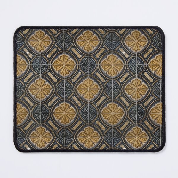 Item preview, Retro Tile Pattern Dark Yellow and Dark Blue Shades designed and sold by RetroTile.