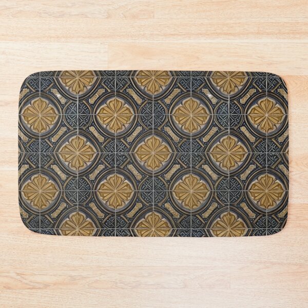Item preview, Retro Tile Pattern Dark Yellow and Dark Blue Shades designed and sold by RetroTile.
