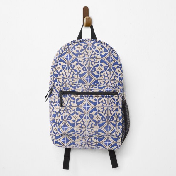 Item preview, Retro Tile Pattern Blue and Milky White with a little Light Brown details designed and sold by RetroTile.
