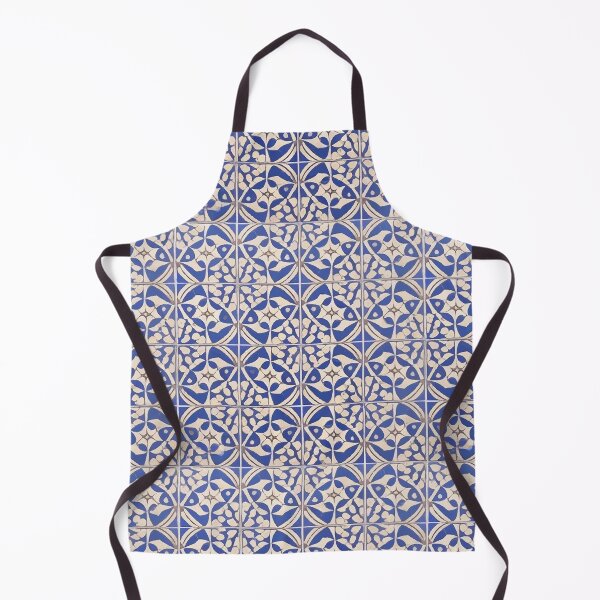 Item preview, Retro Tile Pattern Blue and Milky White with a little Light Brown details designed and sold by RetroTile.