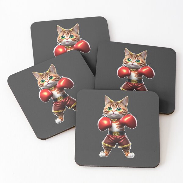 Item preview, Cat boxer in red gloves designed and sold by IrinaGuArt.