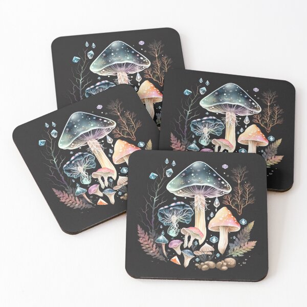 Item preview, Psychedelic watercolor mushrooms designed and sold by Sunchildprints.