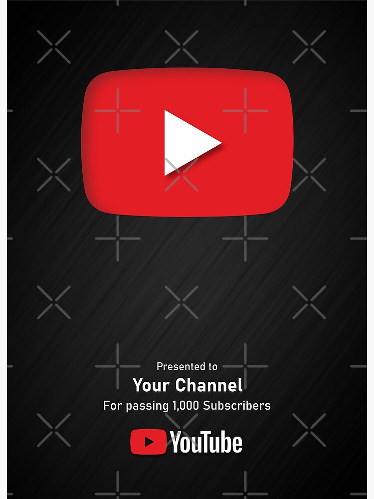 play Button *Send me a Message* Award Plaque with the Creator  Streamer follower for your  Channel *Please contact me first to  custom text.** Art Board Print for Sale by StudioLiteDaLu