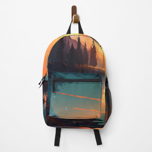 Item preview, Northern US forest and lake at sunset designed and sold by SingularityGeek.