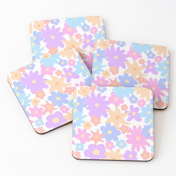 Item preview, Purple, Orange, Blue Pastel Flower Print designed and sold by MagicallyStagey.