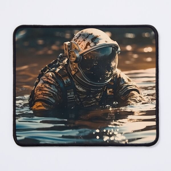 Item preview, Photo of an astronaut diving into oil-contaminated water designed and sold by SingularityGeek.