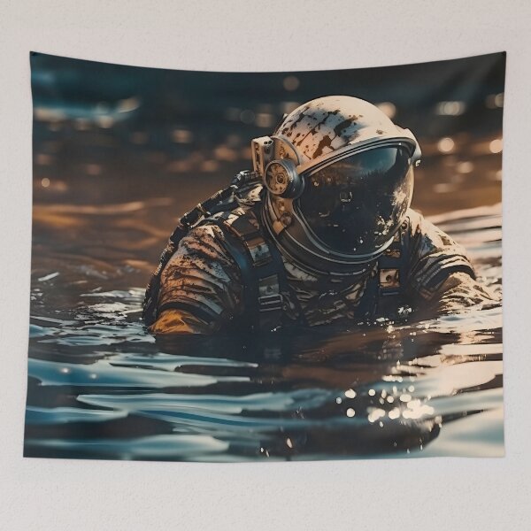 Item preview, Photo of an astronaut diving into oil-contaminated water designed and sold by SingularityGeek.