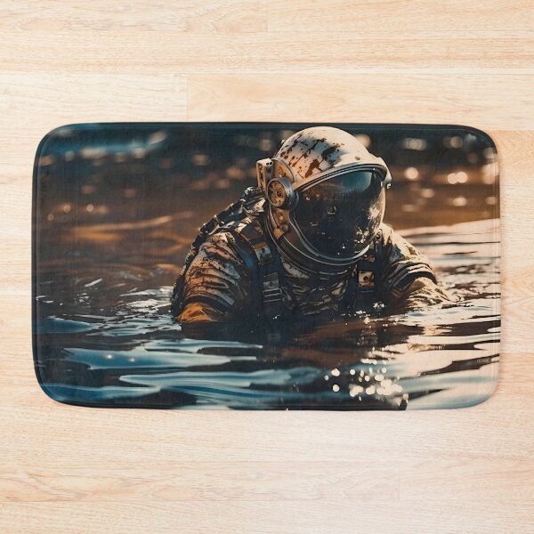 Item preview, Photo of an astronaut diving into oil-contaminated water designed and sold by SingularityGeek.