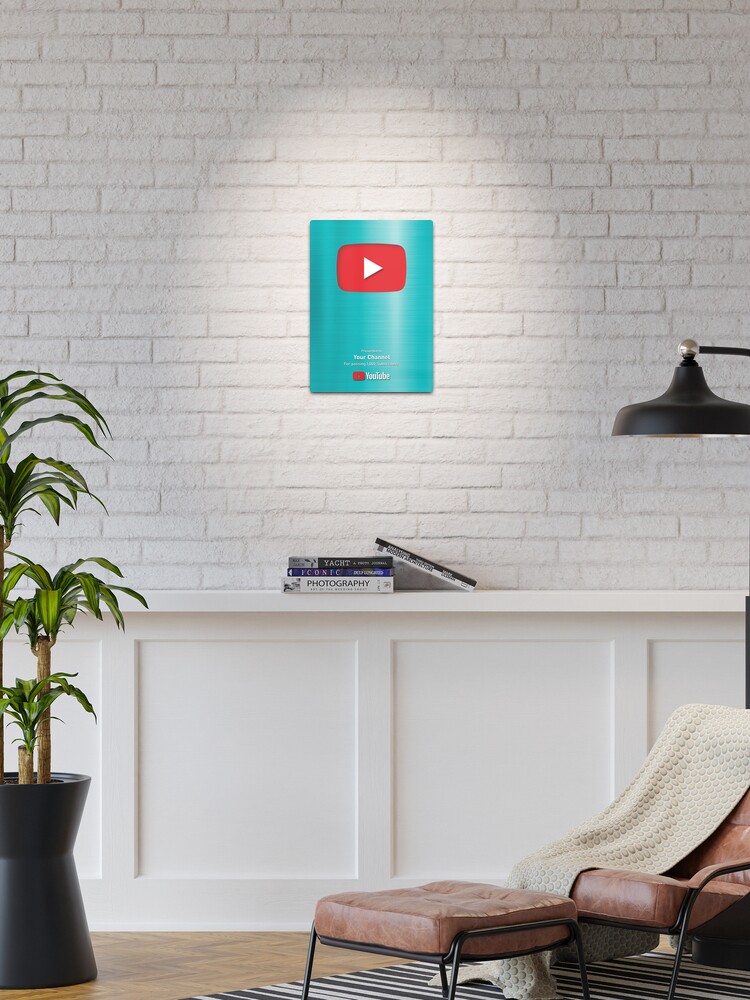 play Button *Send me a Message* Award Plaque with the Creator  Streamer follower for your  Channel *Please contact me first to  custom text.** Metal Print for Sale by StudioLiteDaLu