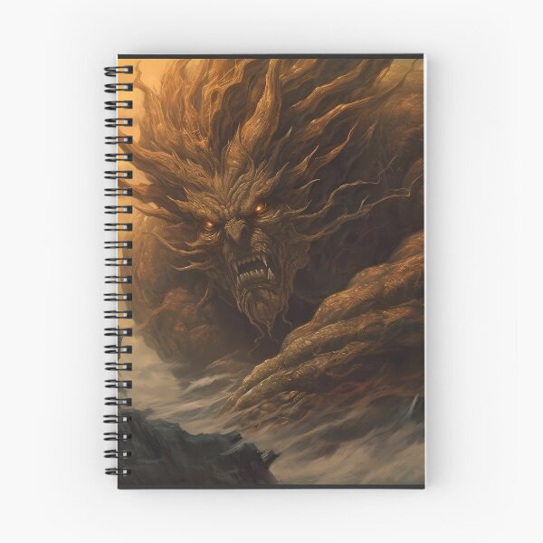 Item preview, Powerful earth god emerging from smoking depths when summoned by an oriental warrior designed and sold by SingularityGeek.