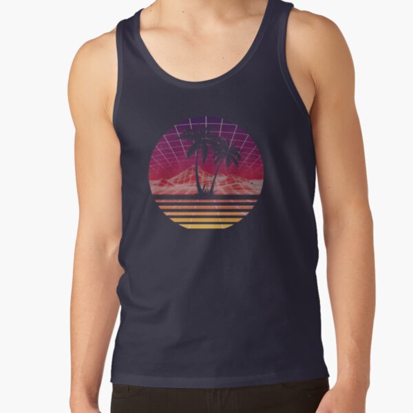 Modern Retro 80s Outrun Sunset Palm Tree Silhouette - Original Tank Top