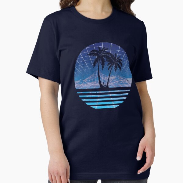 Item preview, Modern Retro 80s Outrun Sunset Palm Tree Silhouette - Blue designed and sold by RetroRoy.