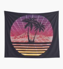 Moderne Retro 80er Jahre Outrun Sunset Palm Tree Silhouette - Original Wandbehang