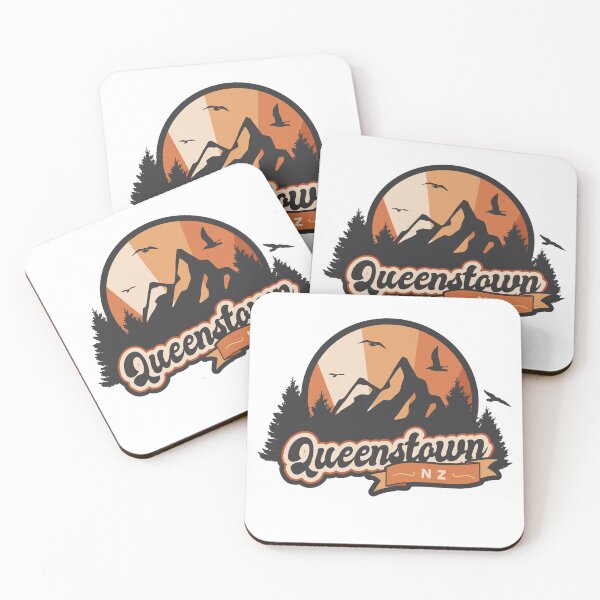 Item preview, Queenstown New Zealand Retro Mountain Sunset designed and sold by MrEddie10.