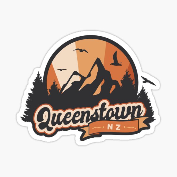 Item preview, Queenstown New Zealand Retro Mountain Sunset designed and sold by MrEddie10.