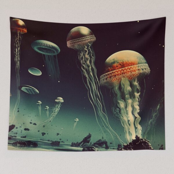 Item preview, Space Giant Jellyfishes, Surrealist Vintage designed and sold by Synthetic-Dream.