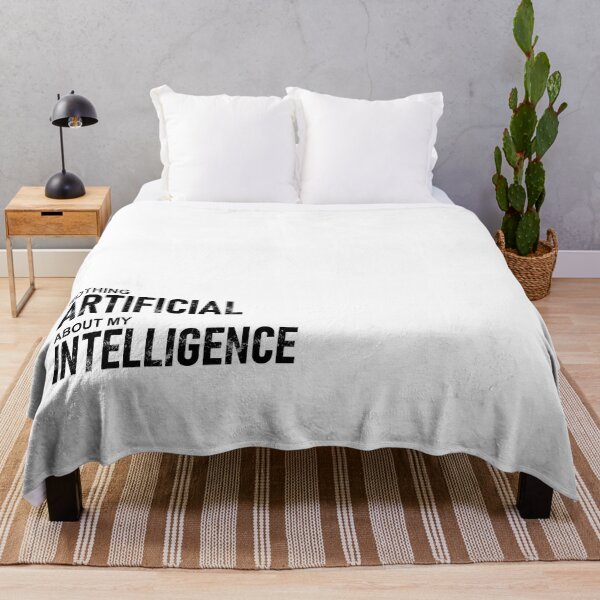 Item preview, Nothing Artificial About My Intelligence Funny Quotes in black designed and sold by FlixyDoodles.
