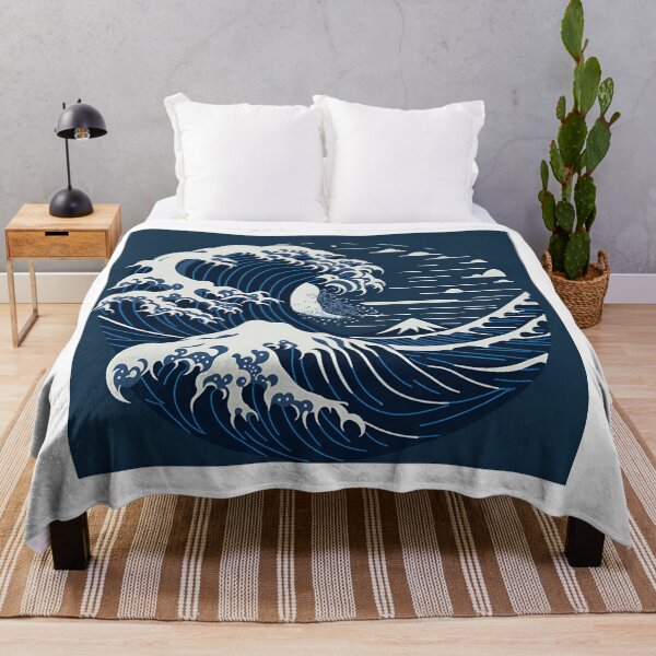 Item preview, Nami the Great Wave| Japanese Fabric Art| Dark-core Japanese Design| Photorealistic Masterpiece designed and sold by RedArtG09.