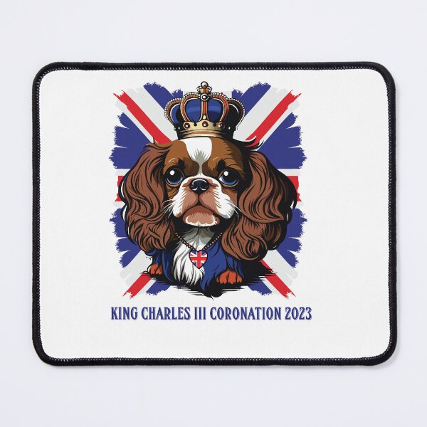 Item preview, king Charles coronation Spaniel dog wearing a crown with Union Jack Flag designed and sold by Gerald Waters.
