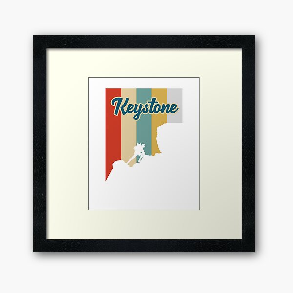 Retro Keystone Mountain Hiking T-Shirt Framed Art Print