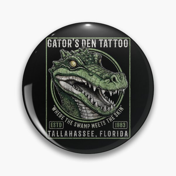 Item preview, Gator's Den, Alligator Old School Tattoo, Tallahassee, Florida, Crocodile Tattoo designed and sold by Proverbial Wisdom Design.