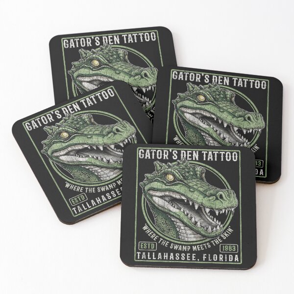 Item preview, Gator's Den, Alligator Old School Tattoo, Tallahassee, Florida, Crocodile Tattoo designed and sold by Proverbial Wisdom Design.