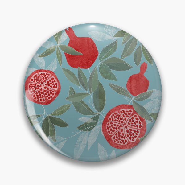 Item preview, Pomegranate garden on sky blue designed and sold by LavishSeason.