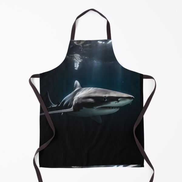 Item preview, Ocean's Apex: Fearsome Shark Illustration on Black Background designed and sold by IInspired Store.