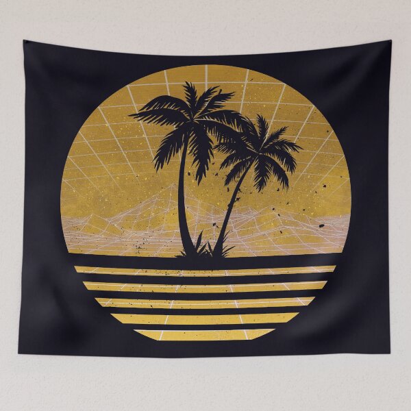 Item preview, Modern Retro 80s Outrun Sunset Palm Tree Silhouette - Gold designed and sold by RetroRoy.