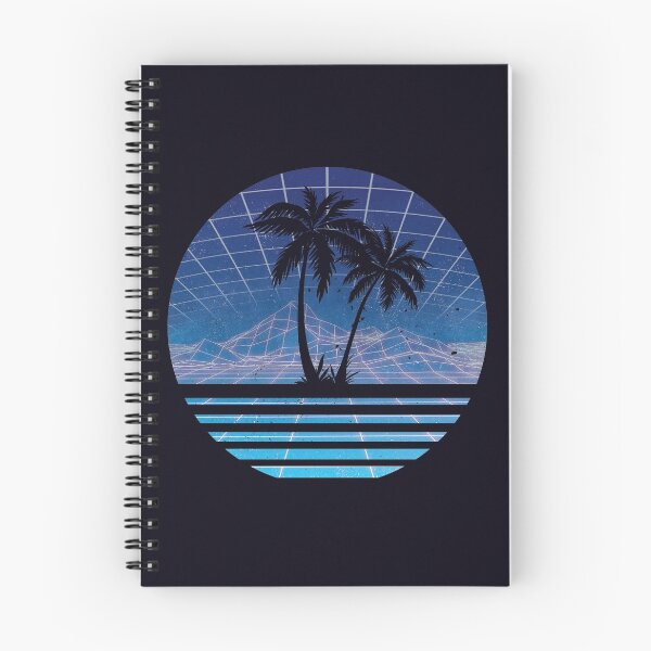 Item preview, Modern Retro 80s Outrun Sunset Palm Tree Silhouette - Blue designed and sold by RetroRoy.