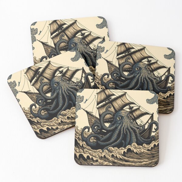 Item preview, Kraken Attacking Ship designed and sold by pauloss.