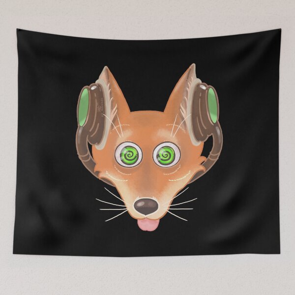 Item preview, Crazy Music Fox painting designed and sold by AK-Hevonen.