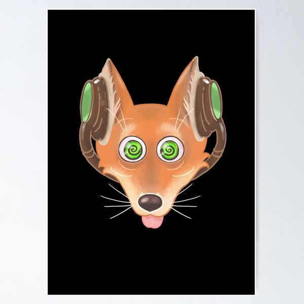 Item preview, Crazy Music Fox painting designed and sold by AK-Hevonen.