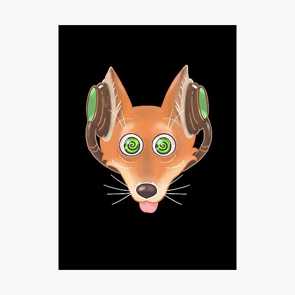 Item preview, Crazy Music Fox painting designed and sold by AK-Hevonen.