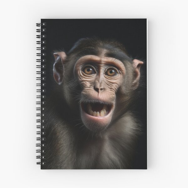 Item preview, Playful Primate: Charming Monkey Illustration on Black Background designed and sold by IInspired Store.