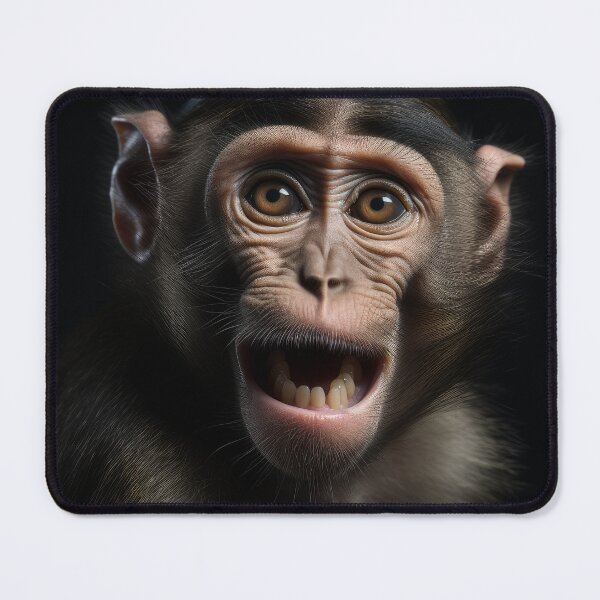 Item preview, Playful Primate: Charming Monkey Illustration on Black Background designed and sold by IInspired Store.