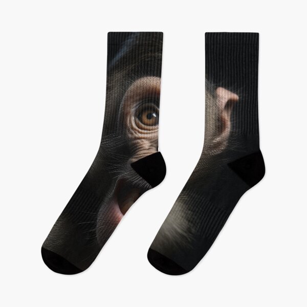 Item preview, Playful Primate: Charming Monkey Illustration on Black Background designed and sold by IInspired Store.