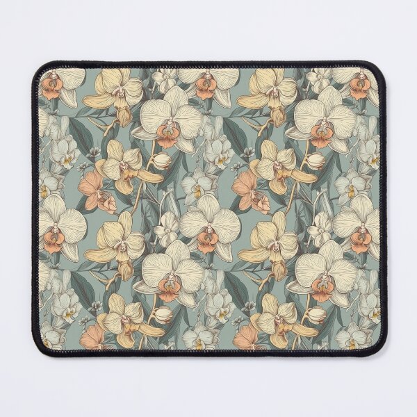 Item preview, White, Yellow and Orange Orchids Zen Watercolor Pattern Hand-drawn Handmade Kaleidoscope designed and sold by harmoneer.