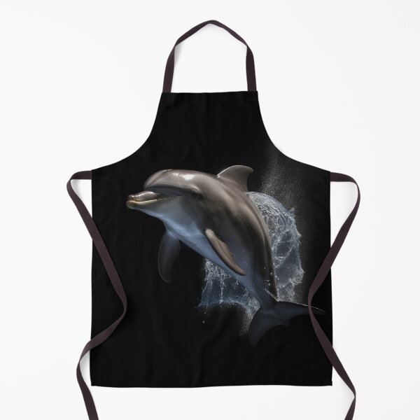 Artikelvorschau, Ocean's Ballet: Anmutige Delphin-Illustration auf schwarzem Hintergrund entworfen und verkauft von IInspired Store.