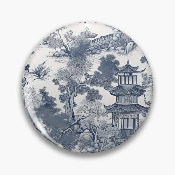 Item preview, Ancient Ming China - Blue and White Chinoiserie - Linen designed and sold by Kentala.