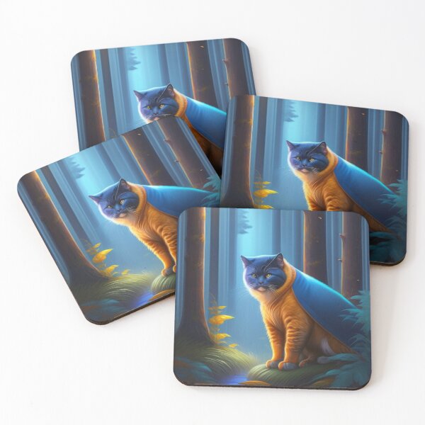 Item preview, Fairytale cat in a blue raincoat designed and sold by NBazilenco.