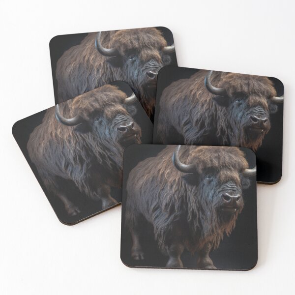 Item preview, Roaming Titan: Powerful Bison Portrait on Black Background designed and sold by IInspired Store.