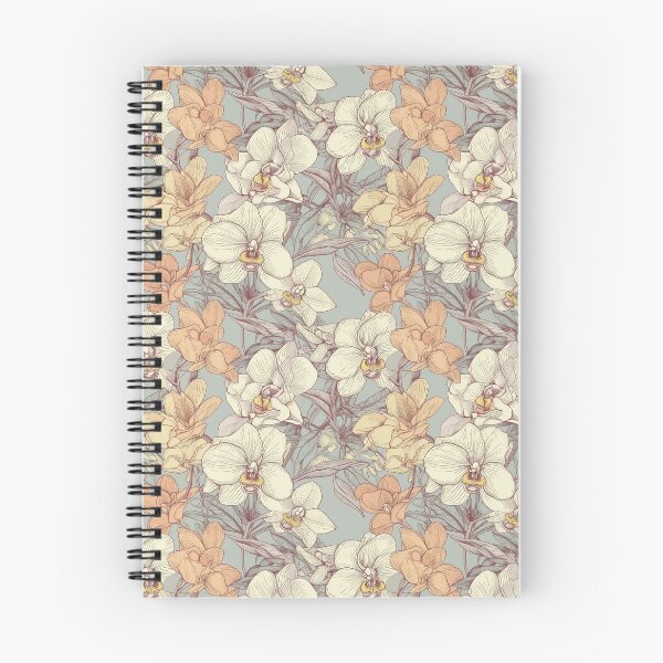 Item preview, White and Orange Orchids Zen Watercolor Pattern Hand-drawn Handmade Kaleidoscope designed and sold by harmoneer.