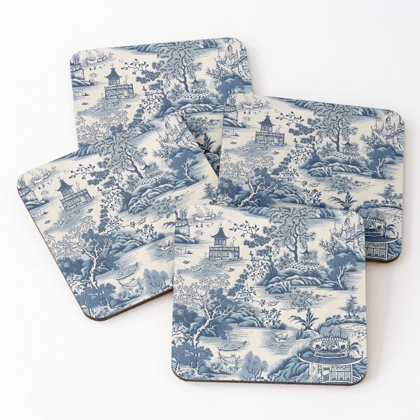 Item preview, Antique Ming China Blue and White Chinoiserie Linen designed and sold by Kentala.