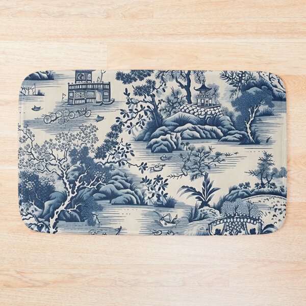 Item preview, Antique Ming China Blue and White Chinoiserie Linen designed and sold by Kentala.