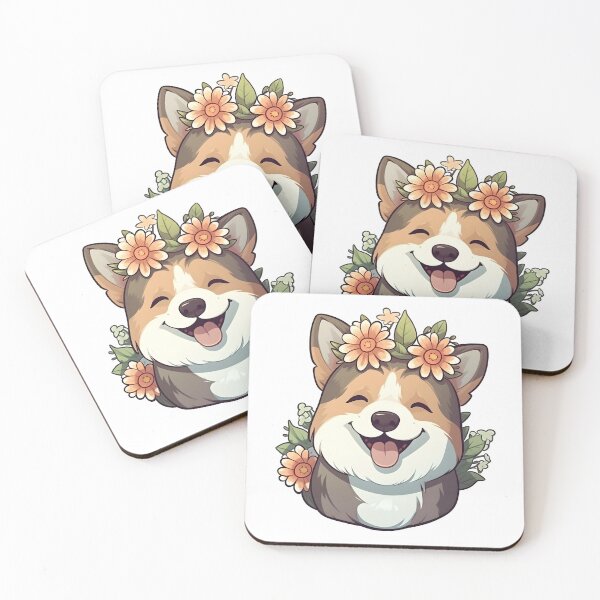 Item preview, Corgie with flowers designed and sold by AdisAvenue.
