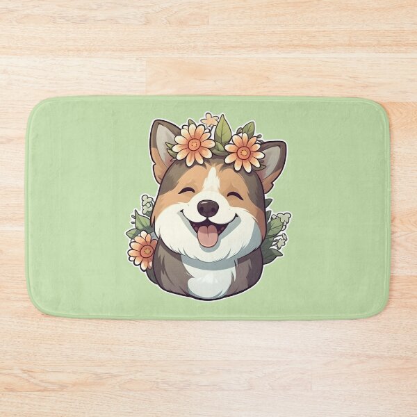 Item preview, Corgie with flowers designed and sold by AdisAvenue.